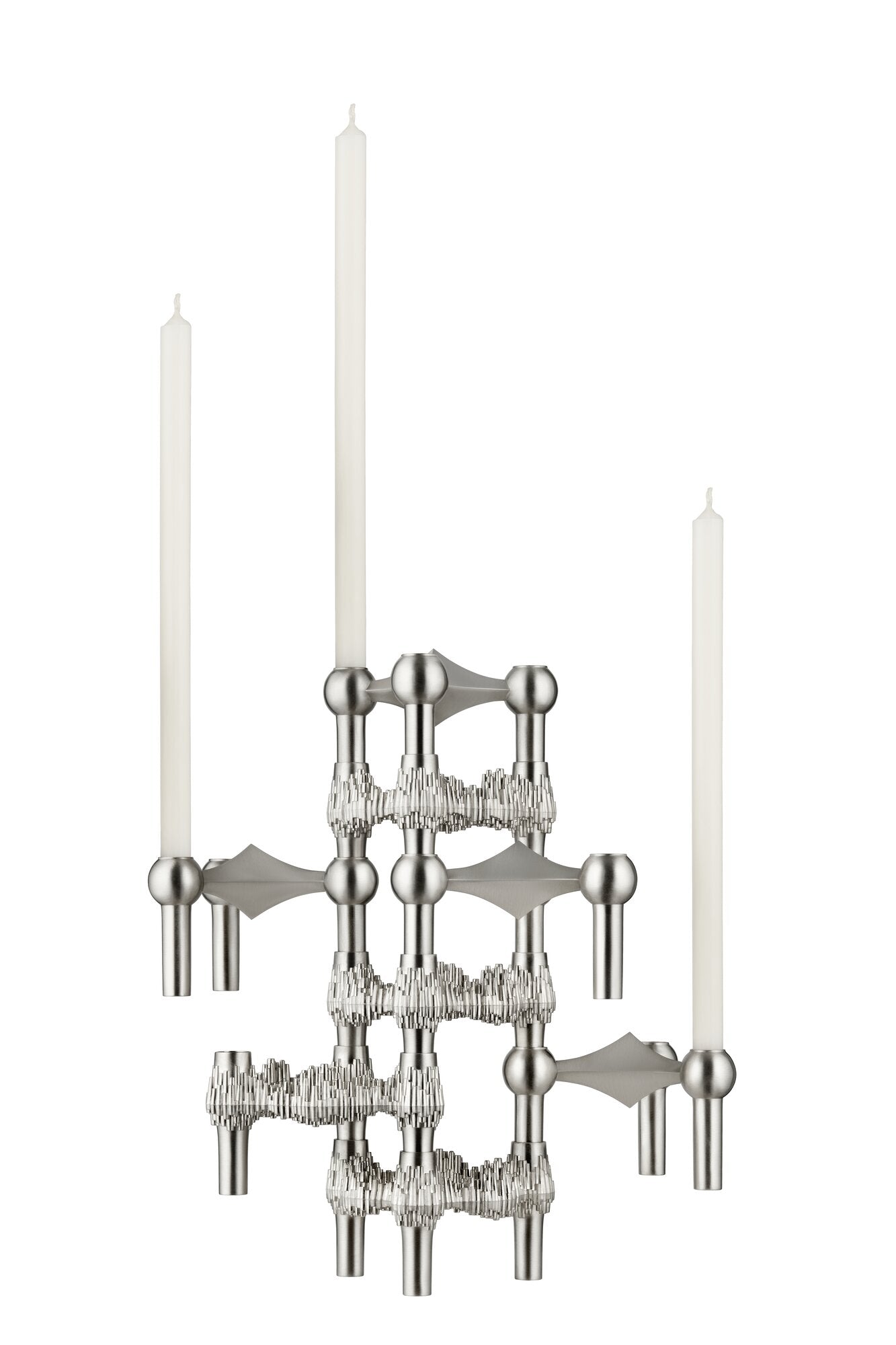 Nagel lysestage - børstet krom